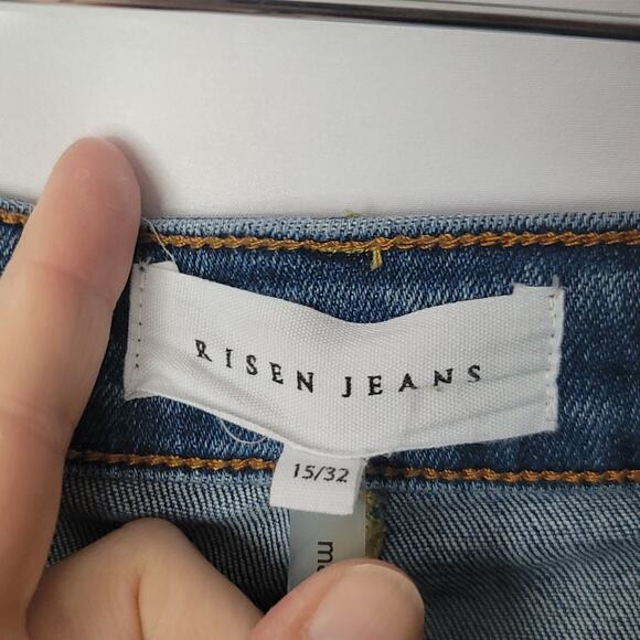 Risen- Women's high rise front patch pocket bell bottom jeans- size 15 - Picture 8 of 9